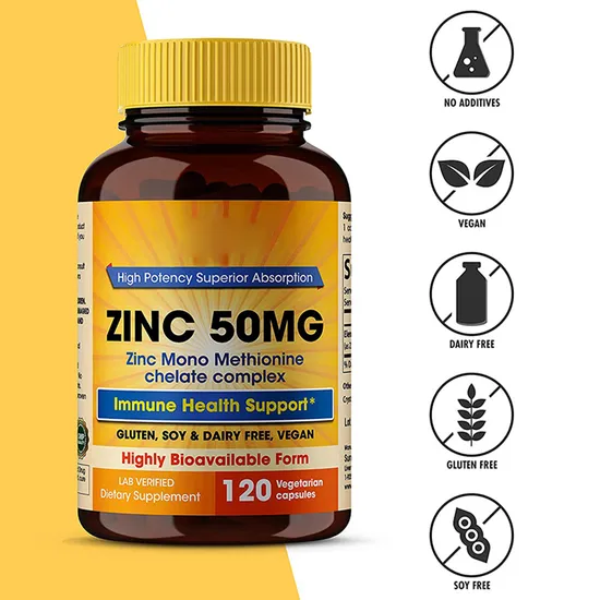 Immune Support and Cell Growth Supplement Antioxidant Protection Vitamin C Zinc Capsules