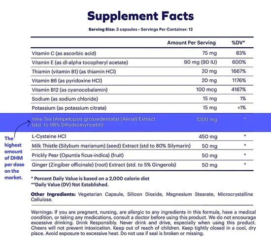 Liver Cleanse Detox Supplement Organic Vegan Milk Thistle Dihydromyricetin Hangover Capsules