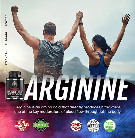 Nitric Oxide for Vascularity Endurance and Heart Health 3150mg L Arginine Tablets