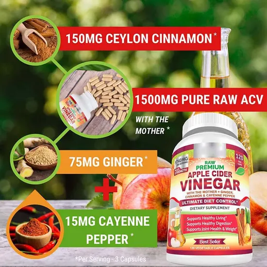 OEM Acv Supplement Pills Apple Cider Vinegar Capsules Weight Loss