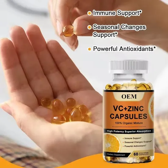 OEM/ODM Antioxidant Protection Vitamin-C and Zinc Supplement Lmmune System Booster Capsules