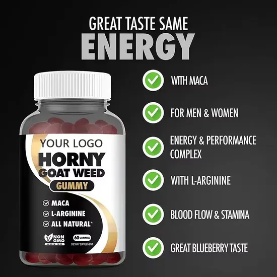 OEM/ODM Horny Goat Weed Natural Formula Supplement Energy Support Improve Blood Gummies