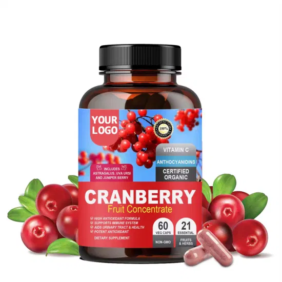 OEM/ODM Natural Cranberry Extract with Vitamins Herbal Supplement Promotes Heart and Urinary Tract Health Capsules