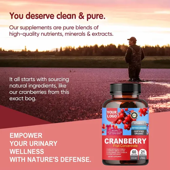 OEM/ODM Natural Cranberry Extract with Vitamins Herbal Supplement Promotes Heart and Urinary Tract Health Capsules