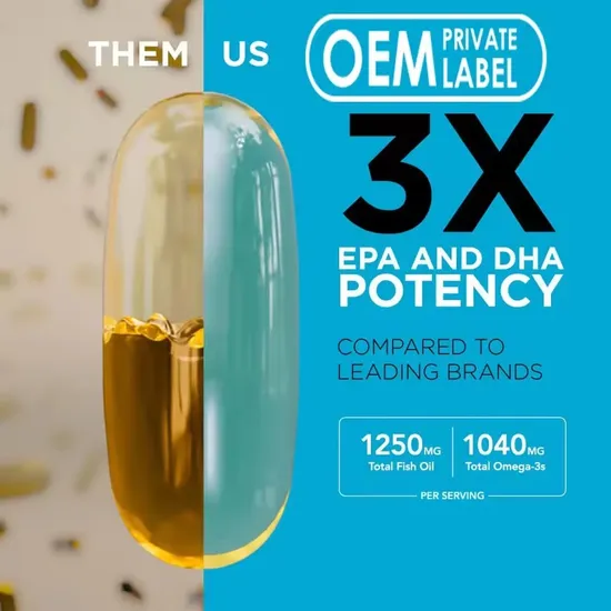 OEM/ODM Natural Fish Oil Soft Capsules Improve Heart Health and Reduce Joint Pain Supplement