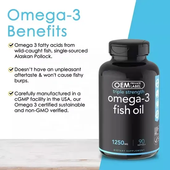 OEM/ODM Natural Fish Oil Soft Capsules Improve Heart Health and Reduce Joint Pain Supplement