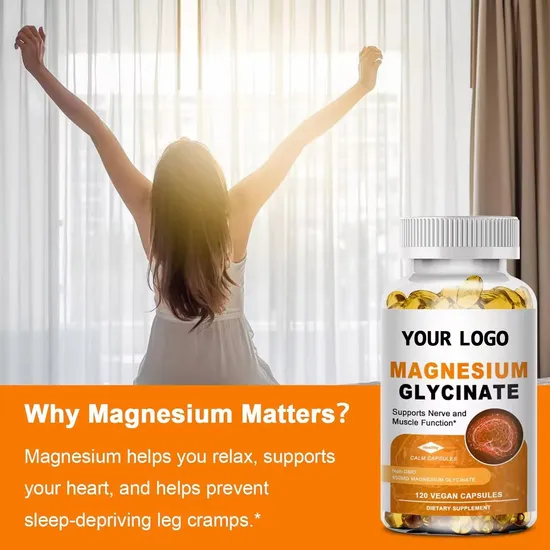 OEM/ODM Natural Vitamins Magnesium Capsules Improves Sleep Relaxes Muscles and Supports Joint Health Supplement