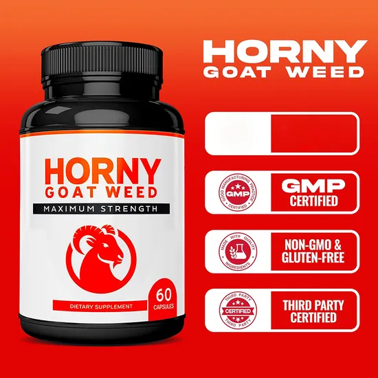 Support Energy Muscle Strong Man Powder High Potency Horny Goat Weed Capsules