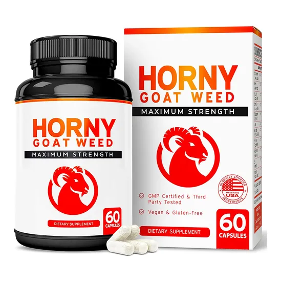 Support Energy Muscle Strong Man Powder High Potency Horny Goat Weed Capsules