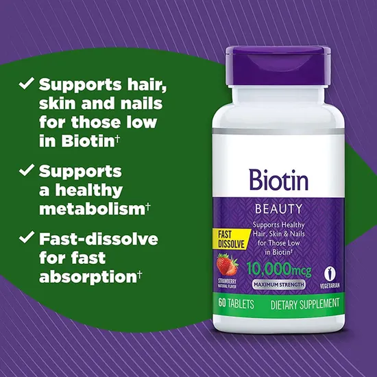 Support Healthy Hair Skin & Nails Pills 10000mcg Biotin Tablets for Hair Growth