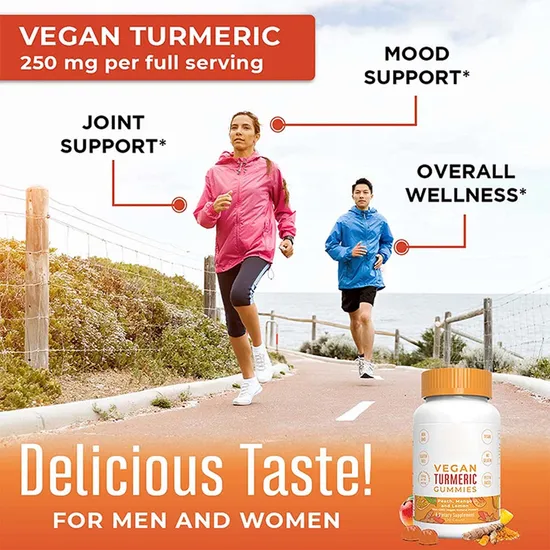 Support Immune & Joint Turmeric Curcumin Supplement with Ginger Root Turmeric Gummies