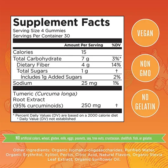 Support Immune & Joint Turmeric Curcumin Supplement with Ginger Root Turmeric Gummies