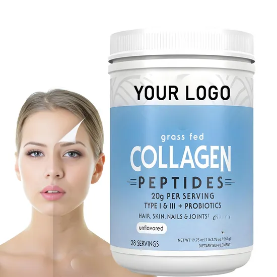 Collagen Peptide Powder - Contains Vitamin C and Probiotics to Support Hair Skin Nails Joints, Hydrolyzed Collagen Supplements