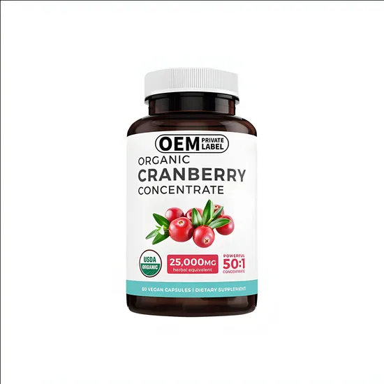 Cranberry Health Supplements for Urinary Tract Health and Kidney Cleansing Cranberry Extract Capsules