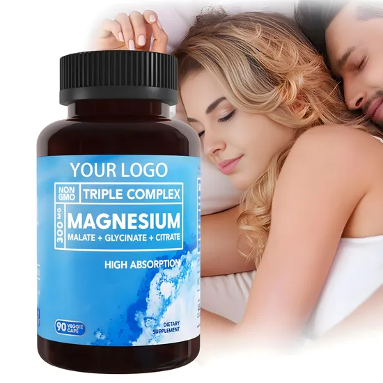 Glycine, Malic Acid and Magnesium Citrate to Support Muscle Relaxation, Sleep, Sedation and Energy Magnesium Complex Capsules