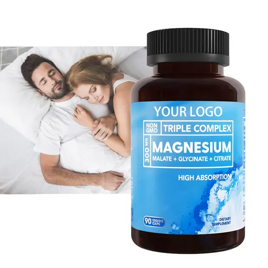 Glycine, Malic Acid and Magnesium Citrate to Support Muscle Relaxation, Sleep, Sedation and Energy Magnesium Complex Capsules