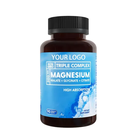 Glycine, Malic Acid and Magnesium Citrate to Support Muscle Relaxation, Sleep, Sedation and Energy Magnesium Complex Capsules