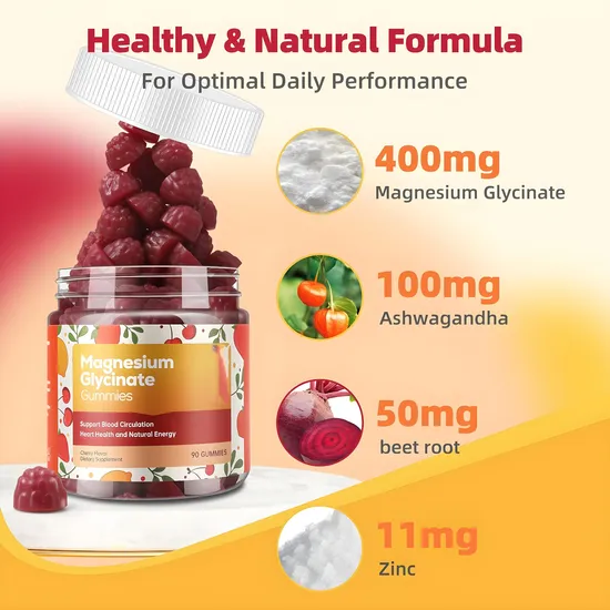 Magnesium Glycinate Gummy Candy with Ashwagandha Supplement - Zinc-Biotin Candy Gummy Manufacturer