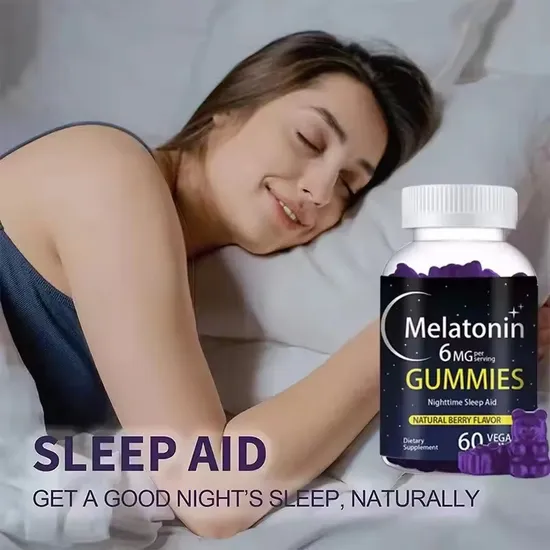 Nighttime Sleep Aid Natural Melatonin Gummies Reducing Symptoms for Premenstrual Syndrome Vitamin