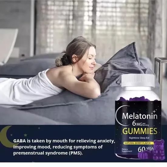 Nighttime Sleep Aid Natural Melatonin Gummies Reducing Symptoms for Premenstrual Syndrome Vitamin