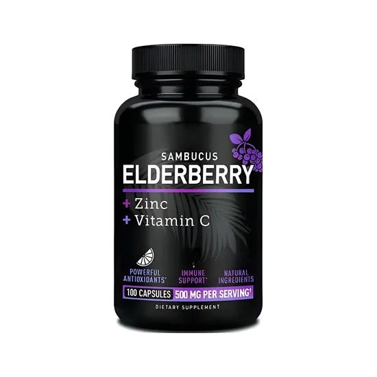 OEM/ODM Antioxidants Zinc and Vitamin C Supplements Immune Support Elderberry Berry Capsules