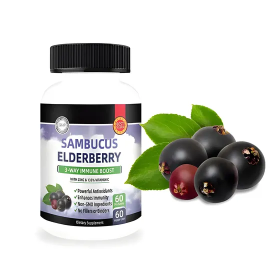 OEM/ODM Antioxidants Zinc and Vitamin C Supplements Immune Support Elderberry Berry Capsules