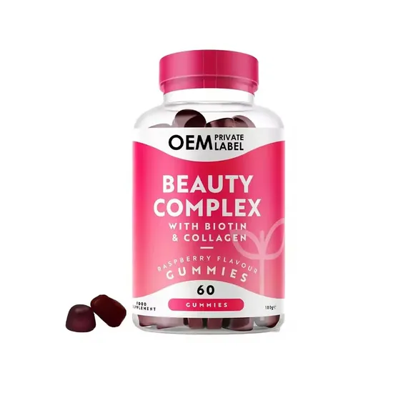 OEM/ODM Biotin Strength Hair Growth Supplement Vegan Support Hair Care and Skin Health Gummies