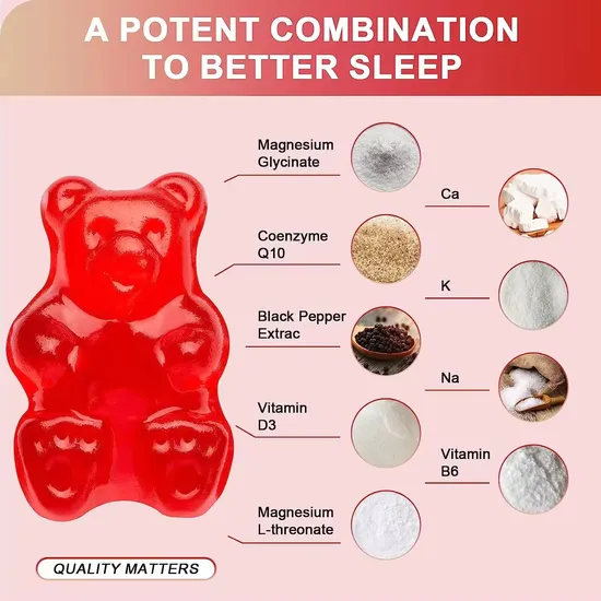 OEM/ODM Calcium Magnesium Sodium Vitamin and Glycinate Calm Vitamin B6 Bear Gummies