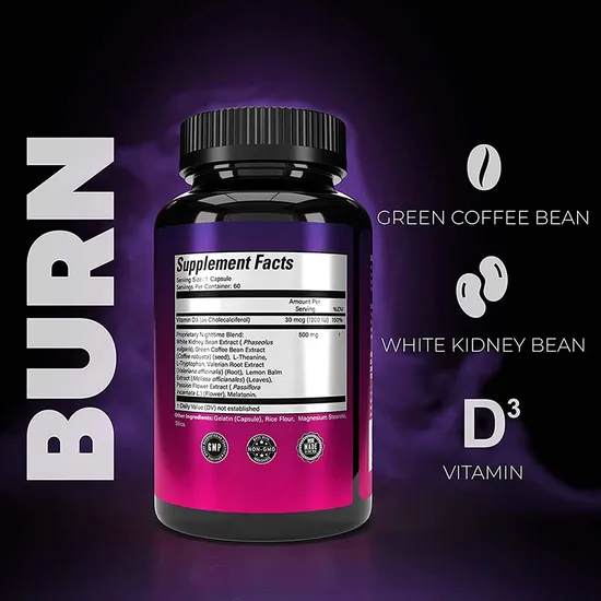 OEM/ODM Carbohydrate Blocker, Metabolism Booster with Green Coffee Bean Extract and White Kidney Bean - Nighttime Fat Burning Capsules for Women