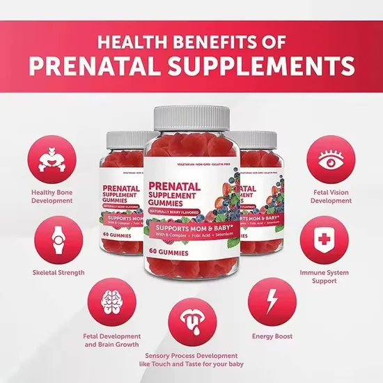 OEM/ODM Chewable Prenatal Tablets Women′s Prenatal Vitamin Gummies Immunity Enhancing Folic Acid Supplements