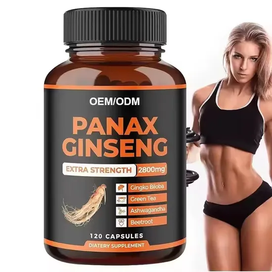 OEM/ODM Gingko Biloba Panax Ginseng Extract Supplement Enhance Energy Male Fitness Capsules