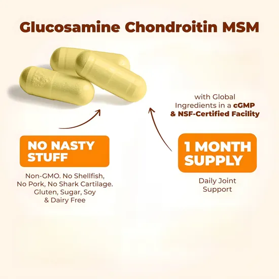 OEM/ODM Glucosamine Chondroitin Msm Joint Support Supplement Turmeric Extract Strength Articular Chondroitin Capsules