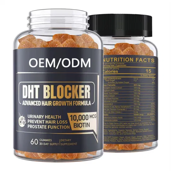 OEM/ODM Hair-Growth Dht Blocker Gummies Hair Vitamins Supplements for Reduce Hair Loss