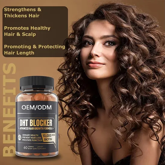 OEM/ODM Hair-Growth Dht Blocker Gummies Hair Vitamins Supplements for Reduce Hair Loss