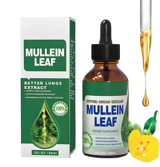 OEM/ODM Mullein Drops - Lung Clearing - Immune Support, Detoxification and Respiratory Support Herbal Supplement - Mullein Leaf Extract