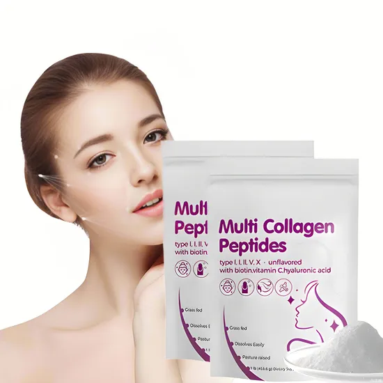 OEM/ODM Multi Collagen Powder Supplement Beauty & Wellness with Biotin Hyaluronic Acid Vitamin C Collagen Powder