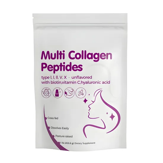 OEM/ODM Multi Collagen Powder Supplement Beauty & Wellness with Biotin Hyaluronic Acid Vitamin C Collagen Powder