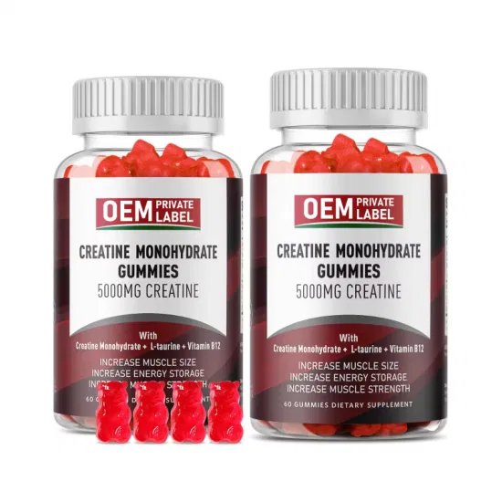 OEM/ODM Muscle Building Energy Creatine Gummies Sport Pre Workout Muscle Recovery Supplements