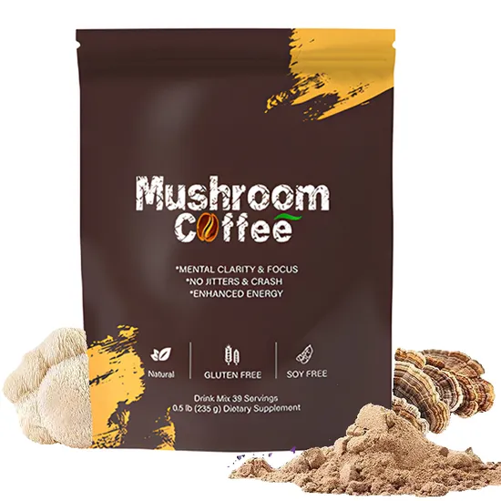 OEM/ODM Mushroom Coffee Own Label Powder Reishi Lion′s Mane Extract Instant Coffee Powder