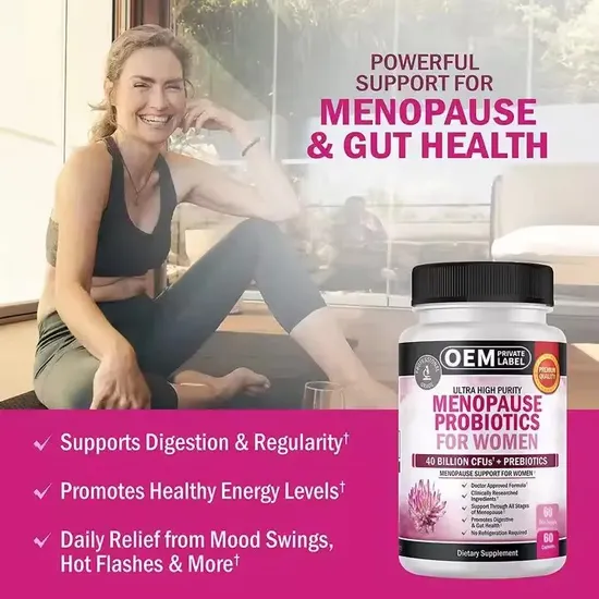 OEM/ODM Natural-Extracts Capsules Women for Estrogen Balance Hot Flashes Menopause Relief Supplements