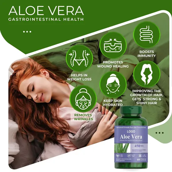 OEM/ODM Natural Aloe Vera Extract Serum Capsules Promote Digestion Aloe Vera Supplements