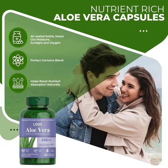 OEM/ODM Natural Aloe Vera Extract Serum Capsules Promote Digestion Aloe Vera Supplements