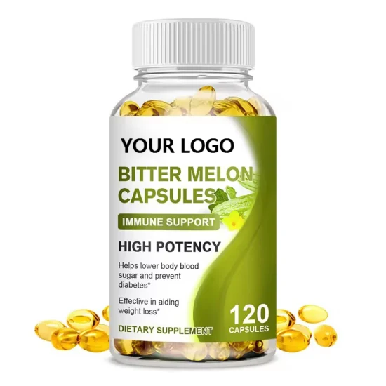 OEM/ODM Natural Vegan Bitter Melon Peptide Extract Capsules Dietary Supplement for Lower Blood Sugar