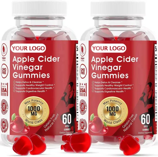 OEM/ODM Organic Apple Cider Vinegar Gummies Vegan Weight Loss Gummies Vitamin Immune Strengthen Slimming Candy