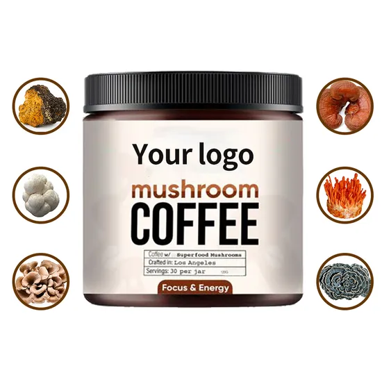 OEM/ODM Organic Mushroom Coffee Instant Coffee Provides Better Focus for Health