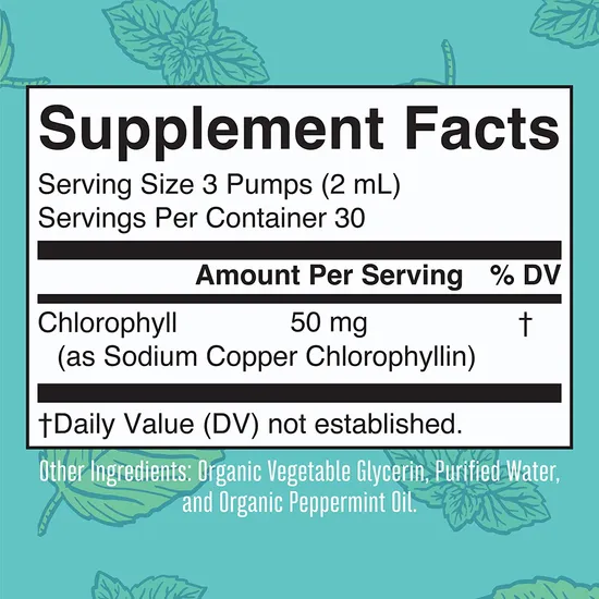 OEM/ODM Organics Chlorophyll Liquid Drops, Vegetarian Chlorophyll Mulberry Silkworm Extract Supplement