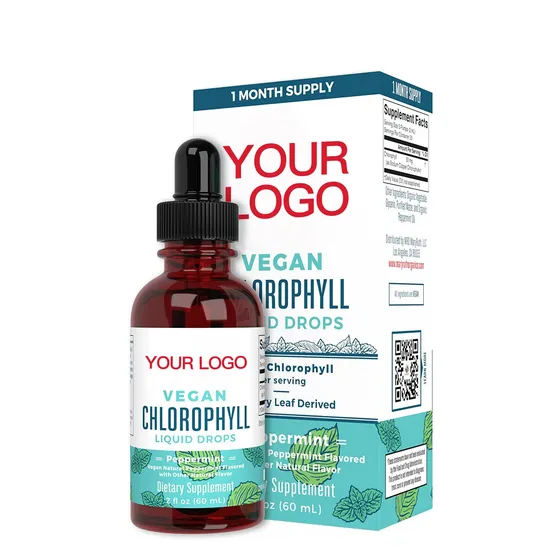 OEM/ODM Organics Chlorophyll Liquid Drops, Vegetarian Chlorophyll Mulberry Silkworm Extract Supplement