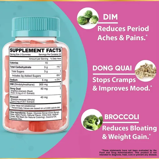 OEM/ODM Period Relief Hormone Balance Supplements Support Female Menstrual Pain Pms Gummies