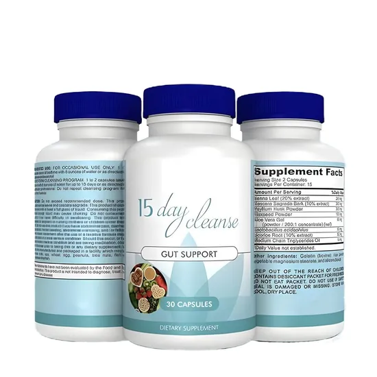 OEM/ODM Private Label Vegan 15 Day Cleanse Capsules bowl and Colon Support Sup