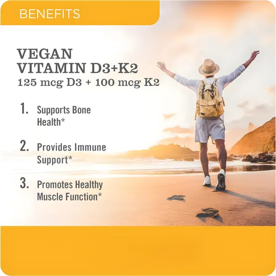 OEM/ODM Private Label Vegan Vitamin D3 + K2 Supplement with Plant-Based Vitamin D 5 Vitamin K2 Mk-7 Capsules